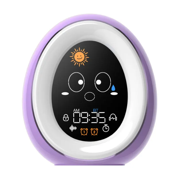Rechargeable Sleep Trainer for Children with Facial Expressions and Night Light White Noise Smart Alarm Clock for Kids