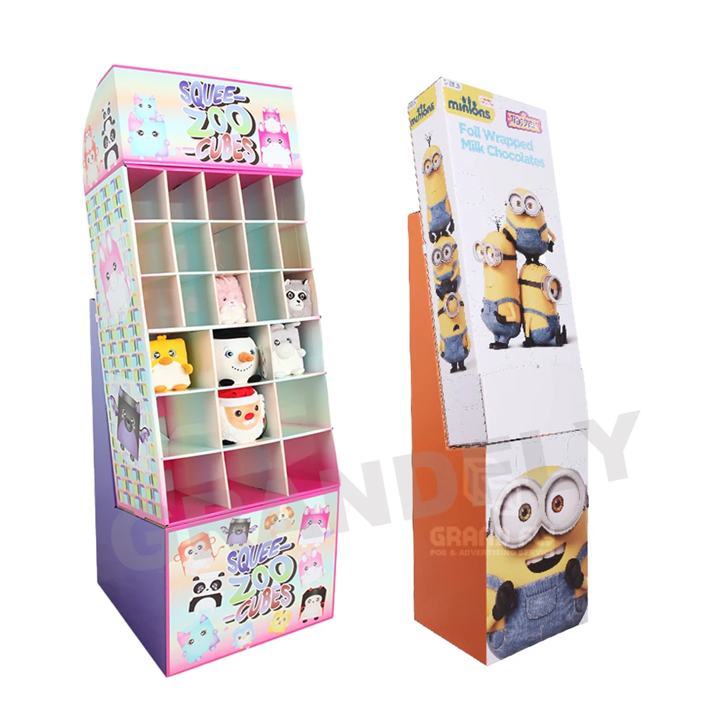Custom Promotion Toys Stores Cardboard Floor Pallet Display Shelf Cardboard Student Toys Display Stand For Kids Toys