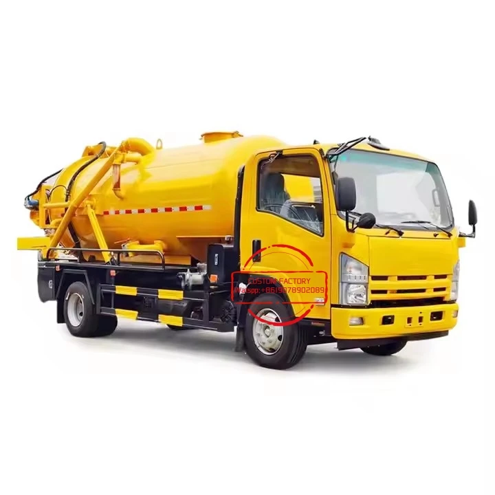 isuzuu 700p Diesel Dongfeng Rhd High Pressure Water Jetting Sewage Septic Tanker Truck for Sale Sewer Cleaning Truck in dubai