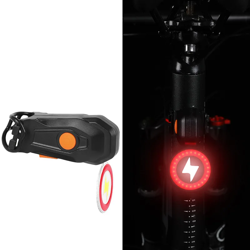 USB Rechargeable Cycling Bike Taillight Flowing Flash LED Rear Lamp ABS Material Bicycle Tail Lights COB Battery Power Supply