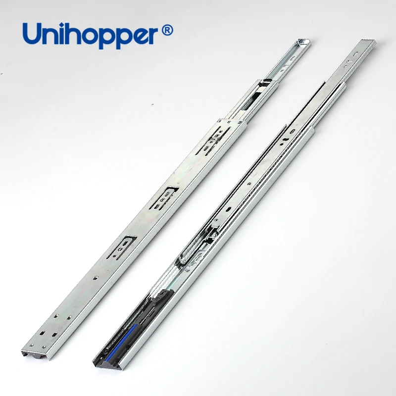 Unihopper 3 Fold Soft Close Telescopic Channel Ball Bearing Rail Auto Cabinet Hydraulic Drawer Slide
