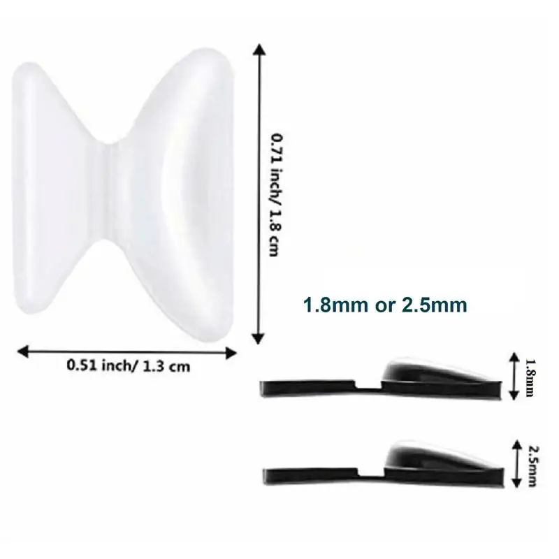 Optical Accessories Adhesive Silicone Anti slip Stick on Eyewear Glasses Nose Pads
