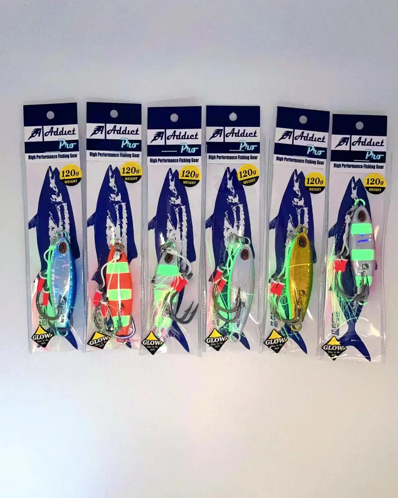 Addictpro D025 40g 60g 80g 100g 120g metal jigs luminous fishing jigbait glow slow jigging seafishing lures