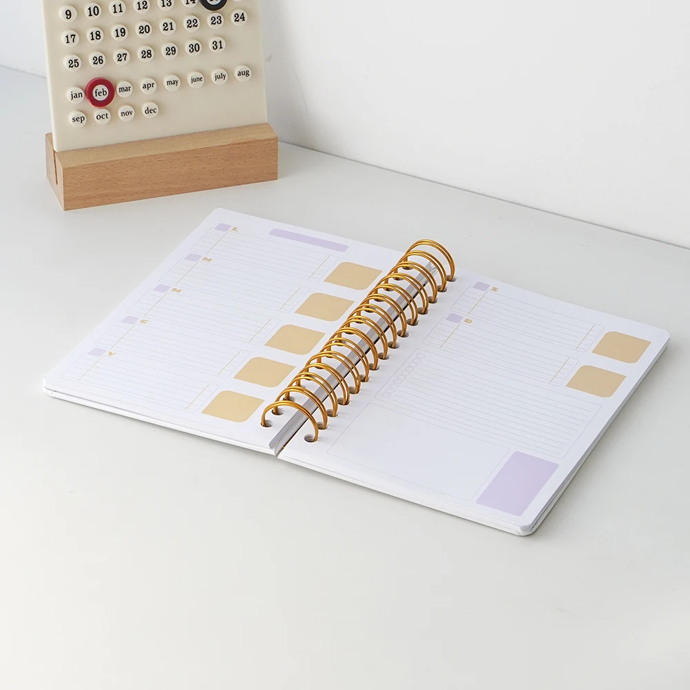 Wholesale Custom Printing Hardcover Daily Spiral Planners 2024 Self Love Journal Notebooks With Logo