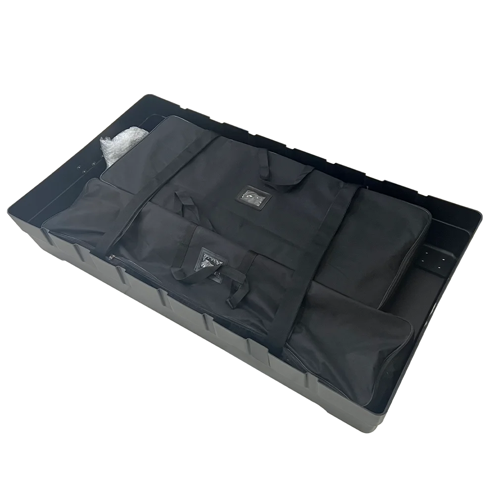 Hot Selling Extra Wide Portable Exhibition Booth Display Case Transport Case Plastic Trolley Box For Exhibition with Wheels
