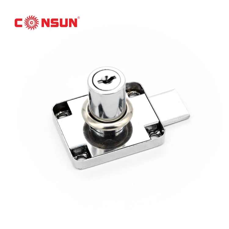 139-1 Factory Price Square Drawer Desk Wardrobe Lock, Two Turns And Long Latch Furniture Drawer Lock