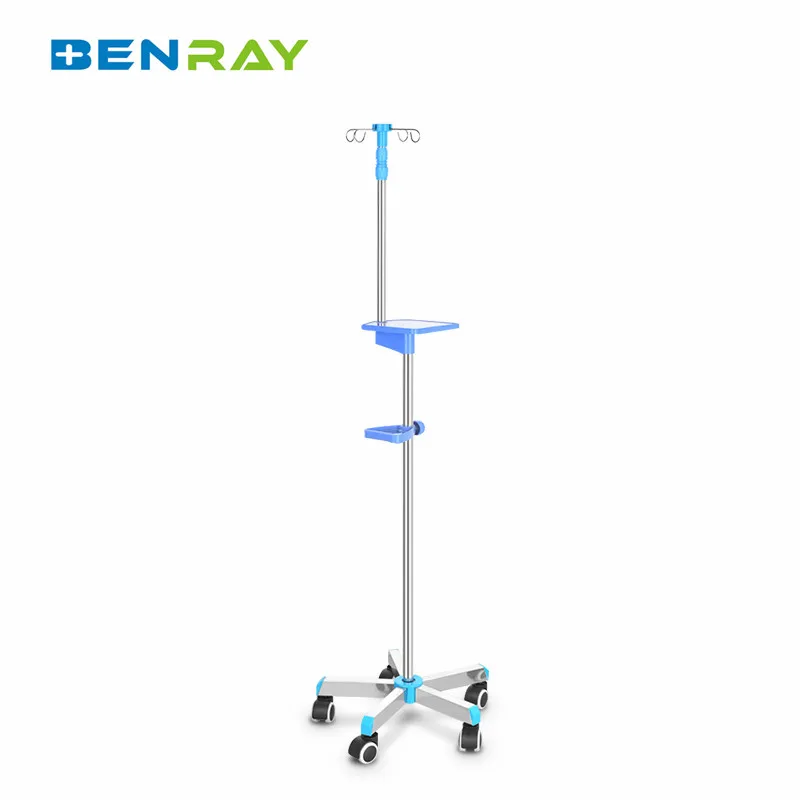 BR-LS34A High Quality Stainless Steel Hospital Nice Price Infusion Hook Stand Patient Used Iv Pole