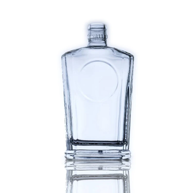 custom your own brand 500ml white color coating round shape liquor glass bottles