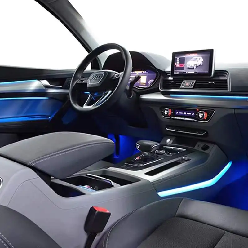 16/32/64 Color RGB Strip Light Car Interior Lights Car Ambient Light For Audi A6 C7 2012-2018