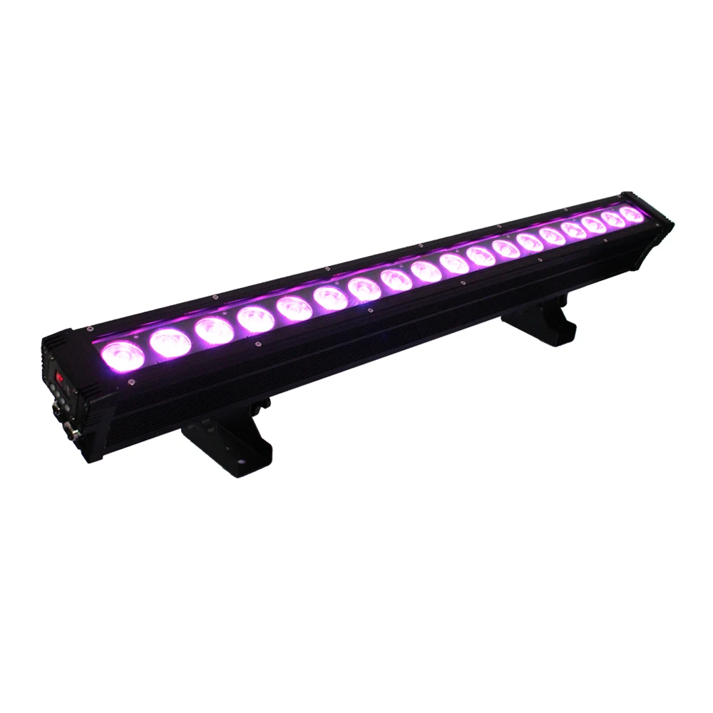  Уличный настенный светильник с черным корпусом 18x18 Вт RGBWA + UV 6 в