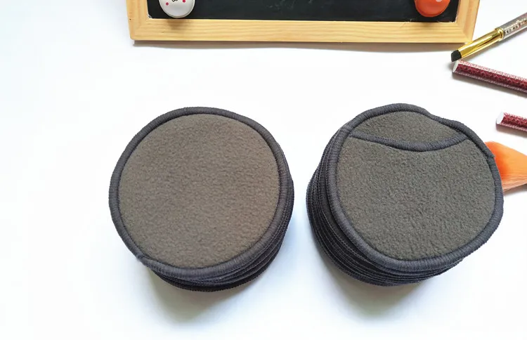 Three layers bamboo charcoal fiber reusable makeup remover pad
