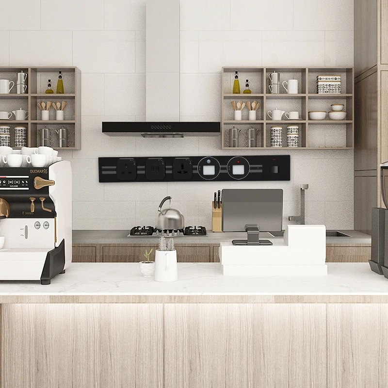 Hot selling Power Rail Socket Wall-mounted Removable Socket Wireless Surface-mounted Home Row Plug Splash-proof Socket