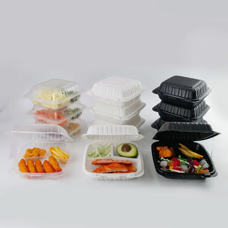 To go plastic containers for restaurant packaging Biodegradable food box microwave meal  lunch box storage containerheavy duty