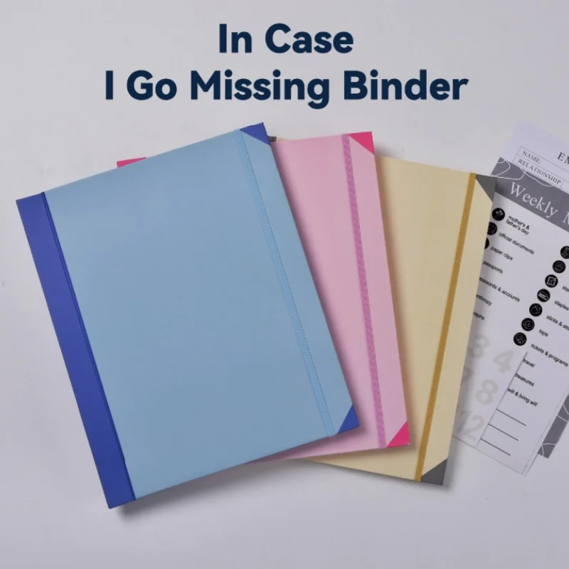 Document Organizer Bound Expanding File Folder for Important Papers Emergency Binder,  Social Security Cards,