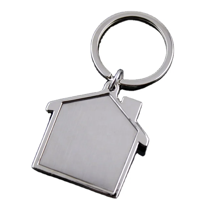 metal house shape key chain for estate advertising keyring