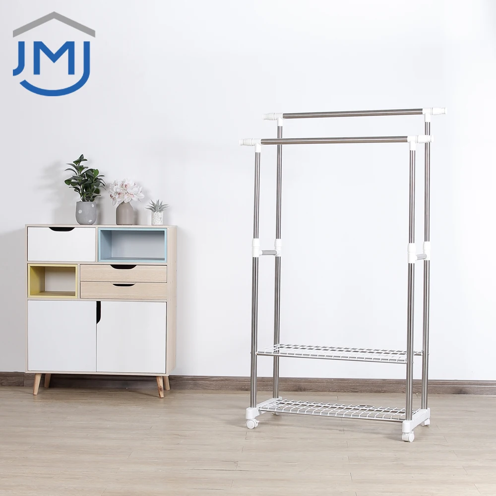 Home Multi Function Large Laundry Clothes Drying Rack Clotheshorse With Wheels