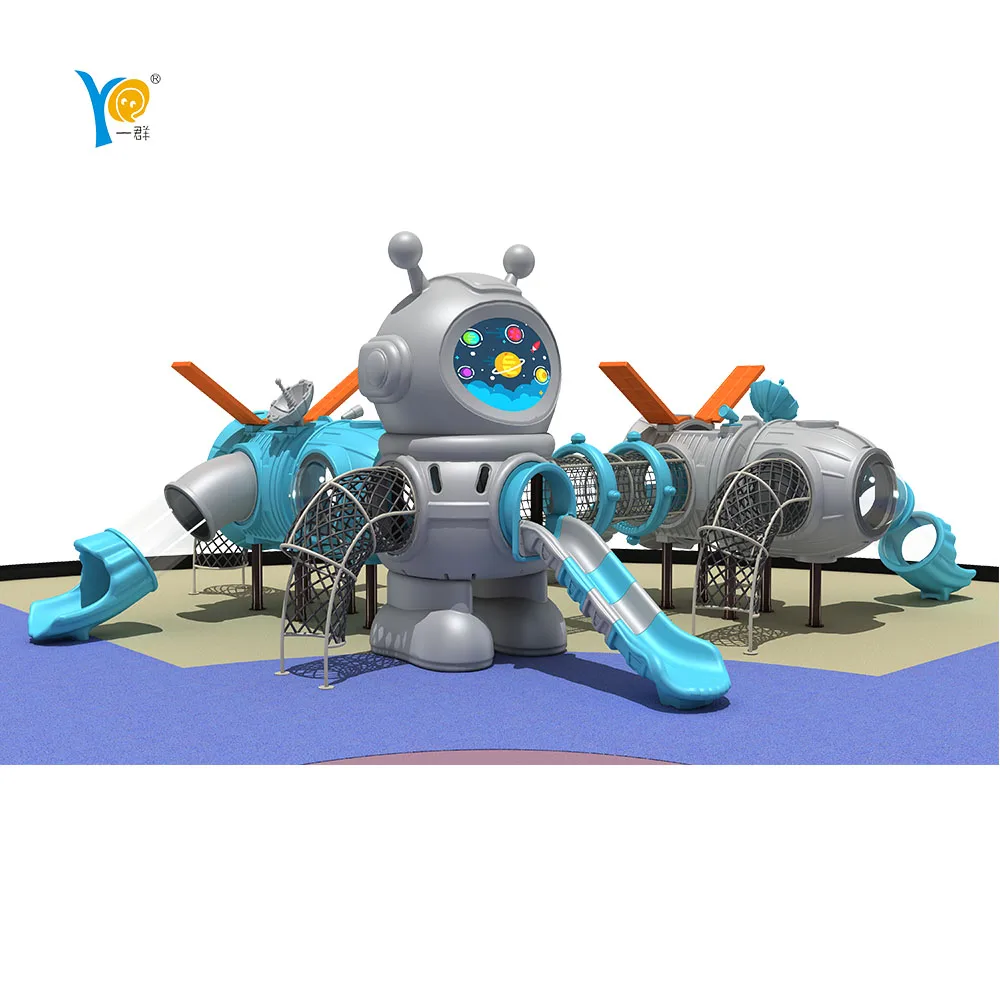 Factory Price Safety Kindergarten Kids Playground Items Used like spance station for Children Plastic Slides