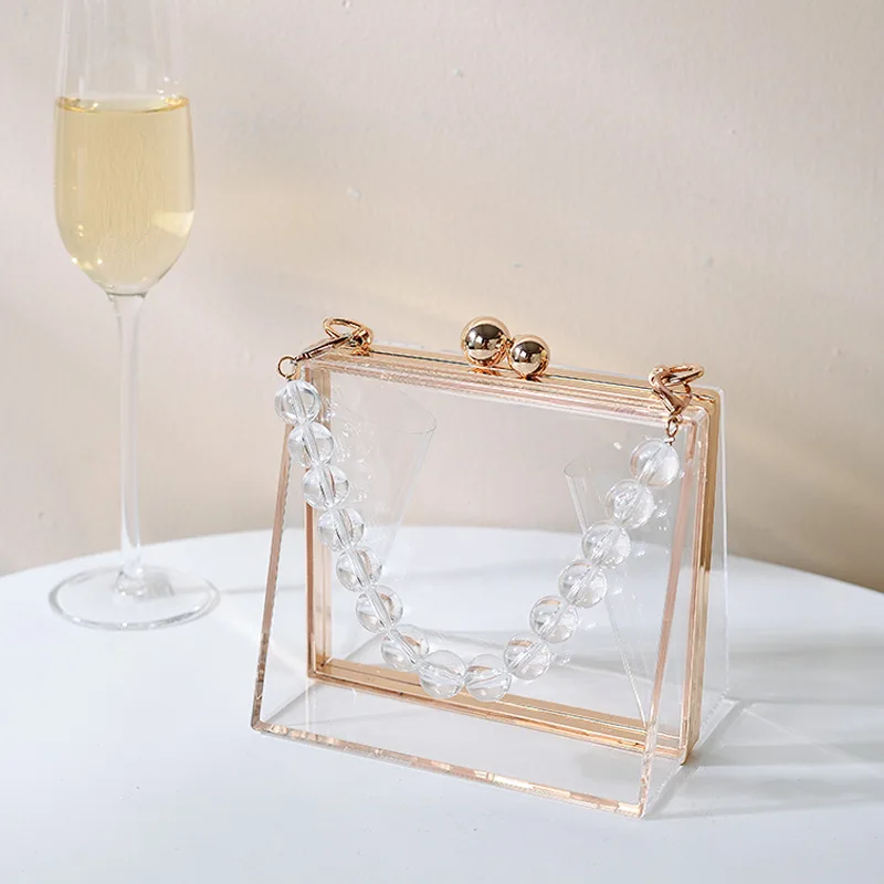 Clear acrylic hand bag clutch women clutch bag purses wedding party waist bags women clutch