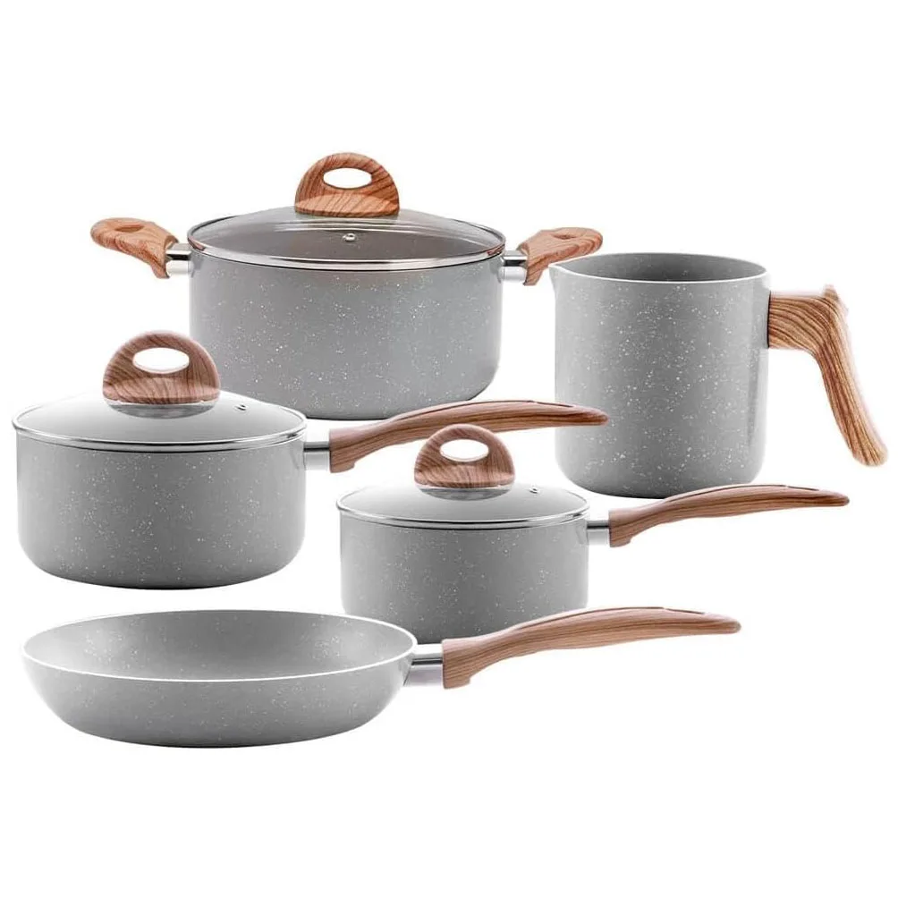 Professional Series gray marble kitchen batteries juego de ollas de cocina  ceramic cookware