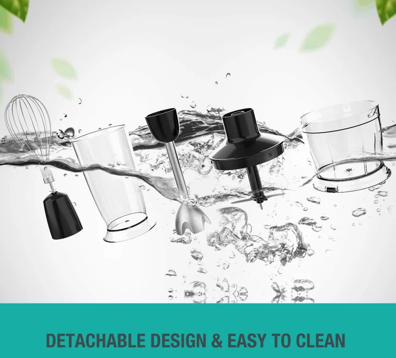 Electric Stick Immersion Hand Blender Set Portable Multi Purpose Hand Blender Mixer Chopper Blender