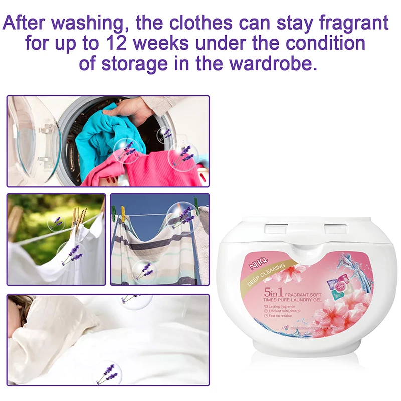 Private Label 5 In 1 Fragrant Tackles Tough Odors Stain And Odor Washing Gel Pods Laundry Detergent Pods For All Washers