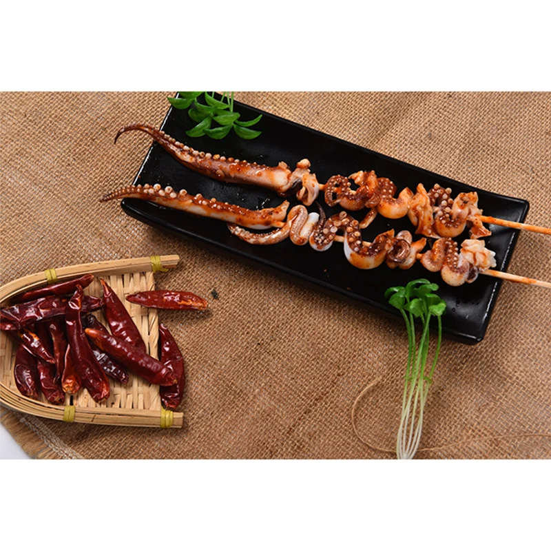 Hot Selling Good Taste Fresh Fishing Deep Sea Calamari Squid And Phoenix Dance Skewers