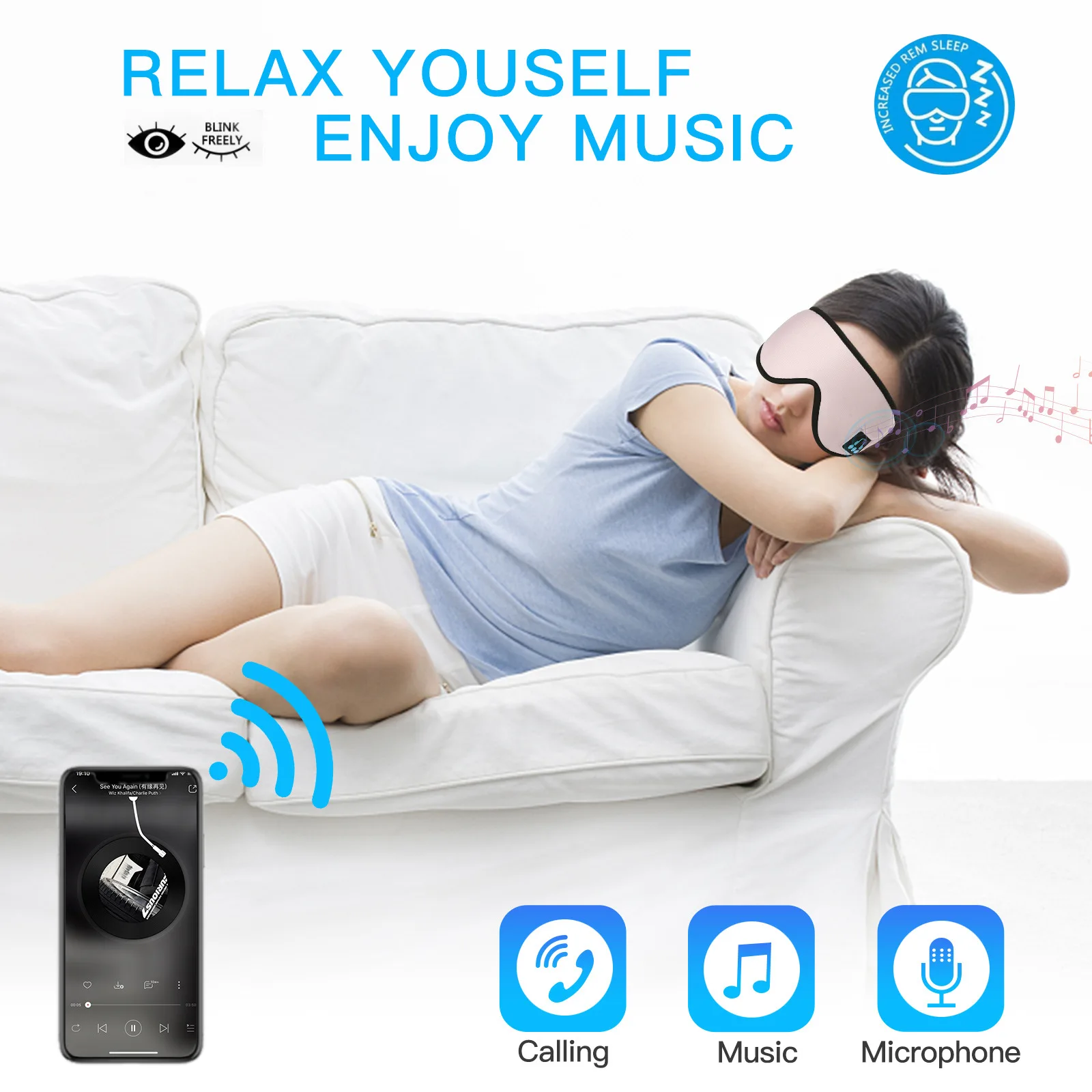 
Ultra-Soft Wireless Music Headphones Sleeping Headphones Headband For Gifts 