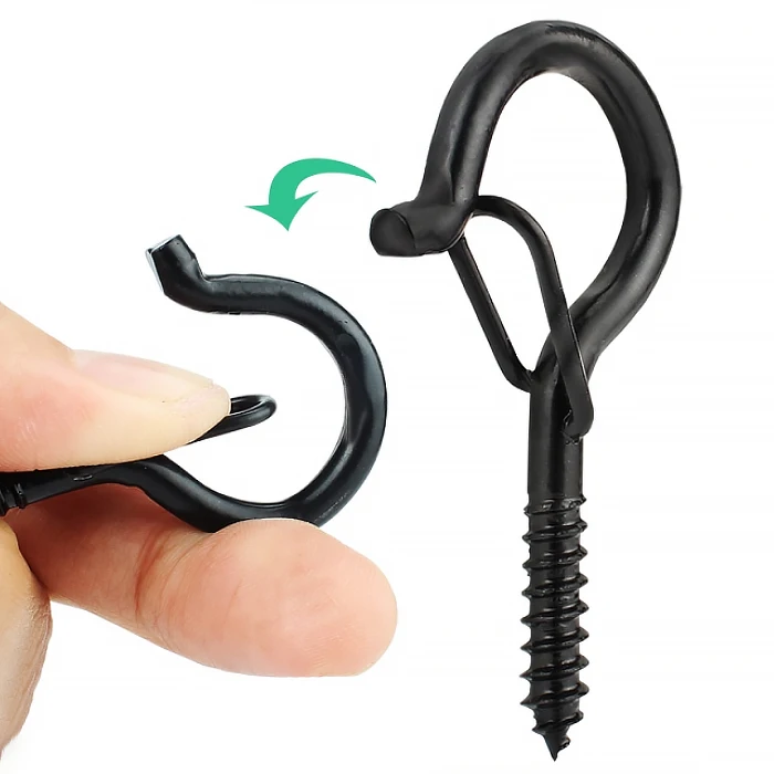 Stainless Steel Anti-Rust Heavy Duty Self Tapping Ceiling Sheep Eyelet Eye wood Hanging Hook Screw Bolt Eye with Safety Buckle