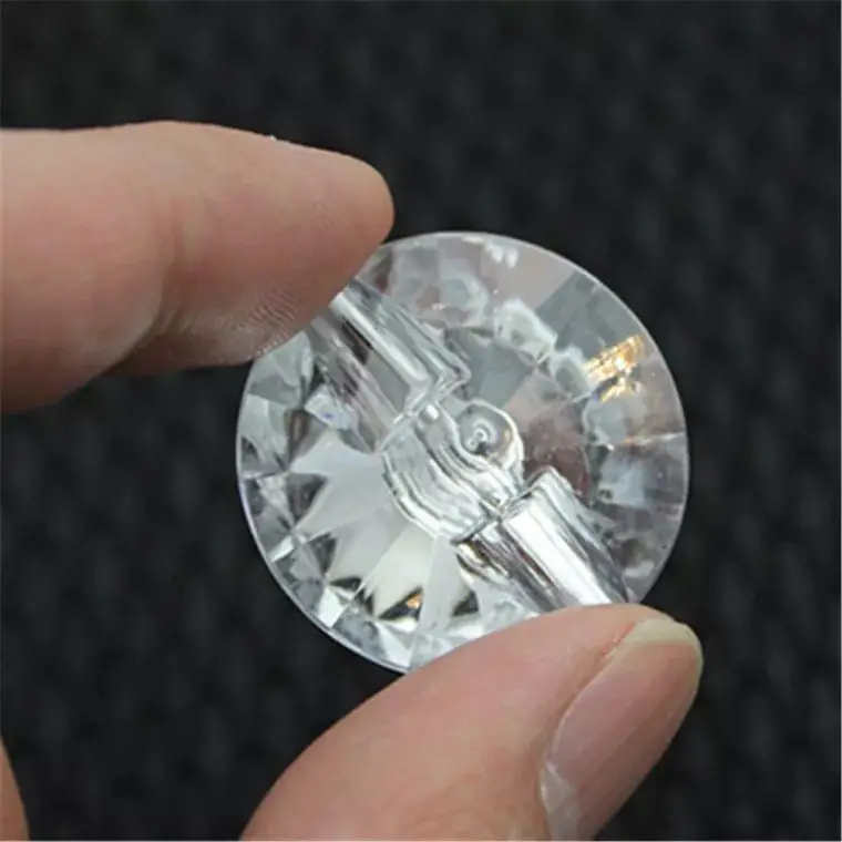Single hole crystal button for sofa custom snap button supplier acrylic diamond sewing crystal upholstery buttons for clothes