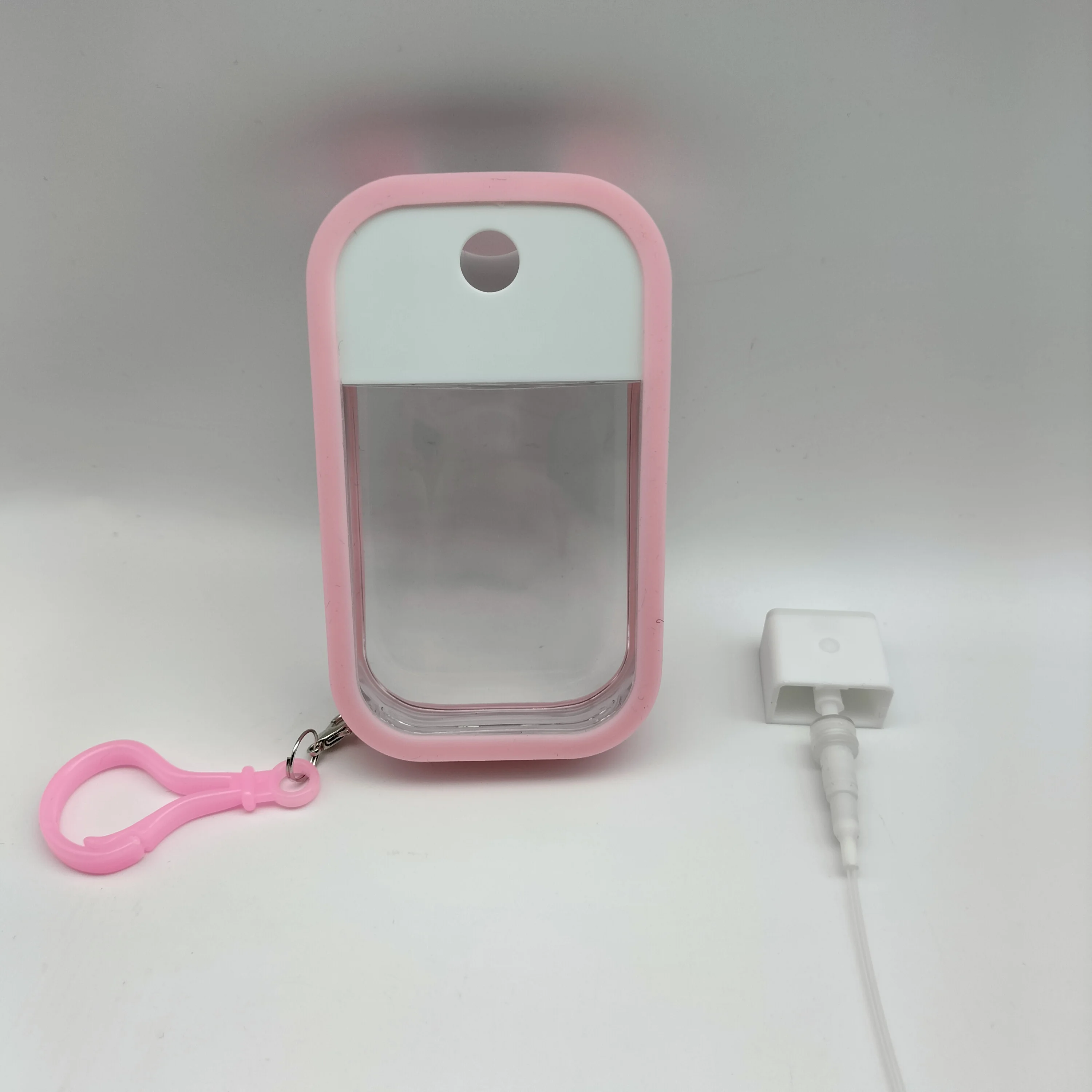 2021 New arrivals 50ml Pocket Sprayer Silicone Holder case Credit card Travel dispenser Holder case with key chain