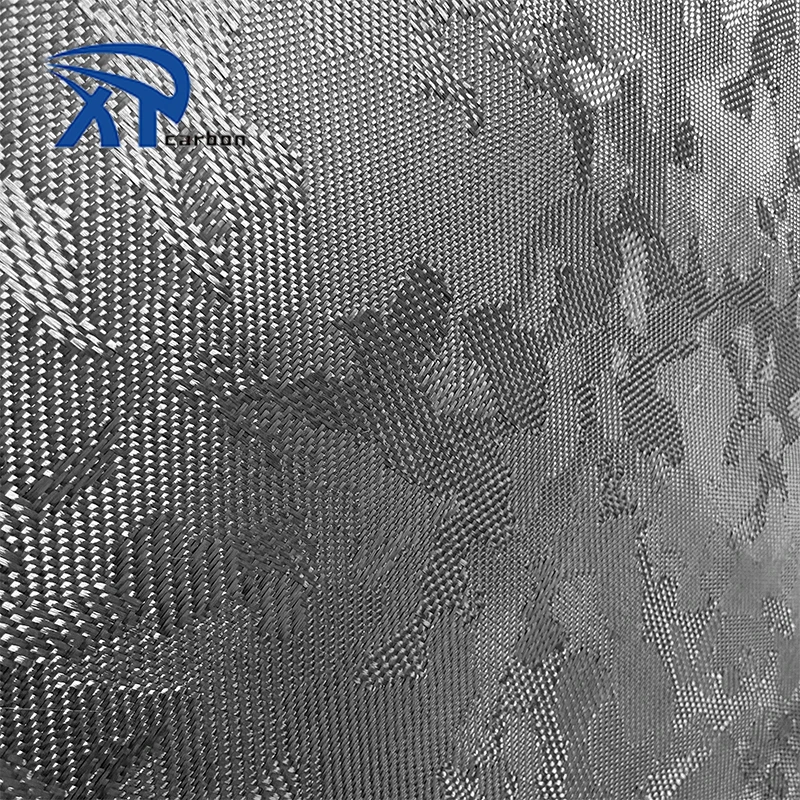 Yellow and Black Camouflage Jacquard Aramid Carbon Fiber Fabric color