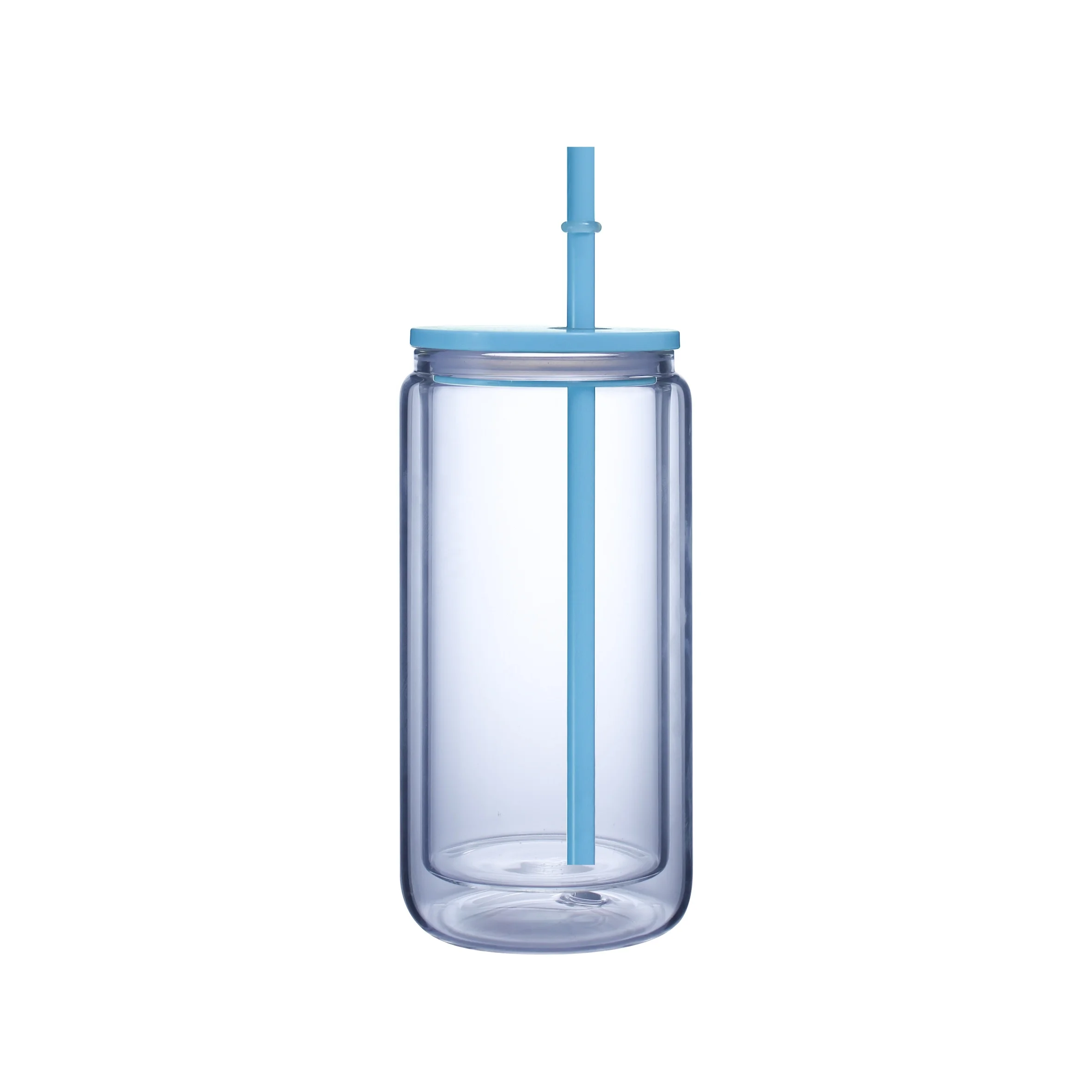 Hot Sale  double walled plastic can with Pre-Drilled plastic tumbler soda beer can with pre-drilled Snow Globe plastic can