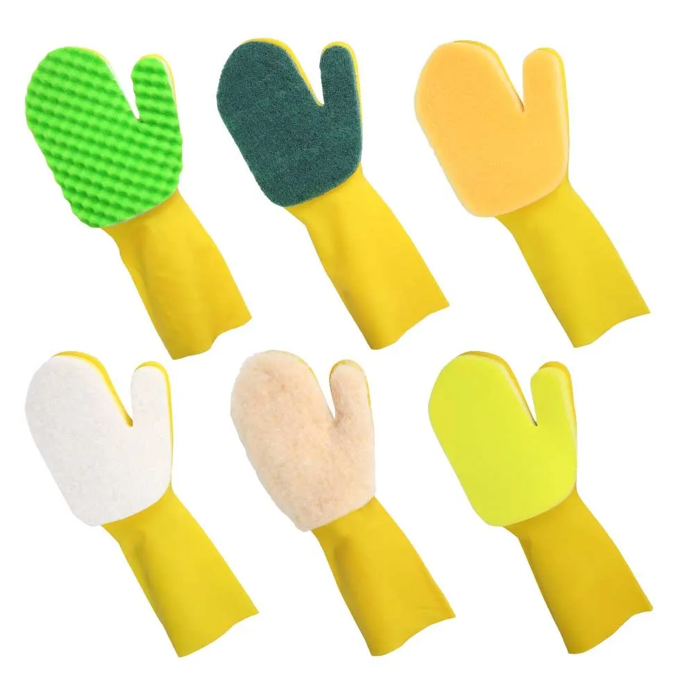 New Clean Latex Household Gloves with Sponge&Souring Pad