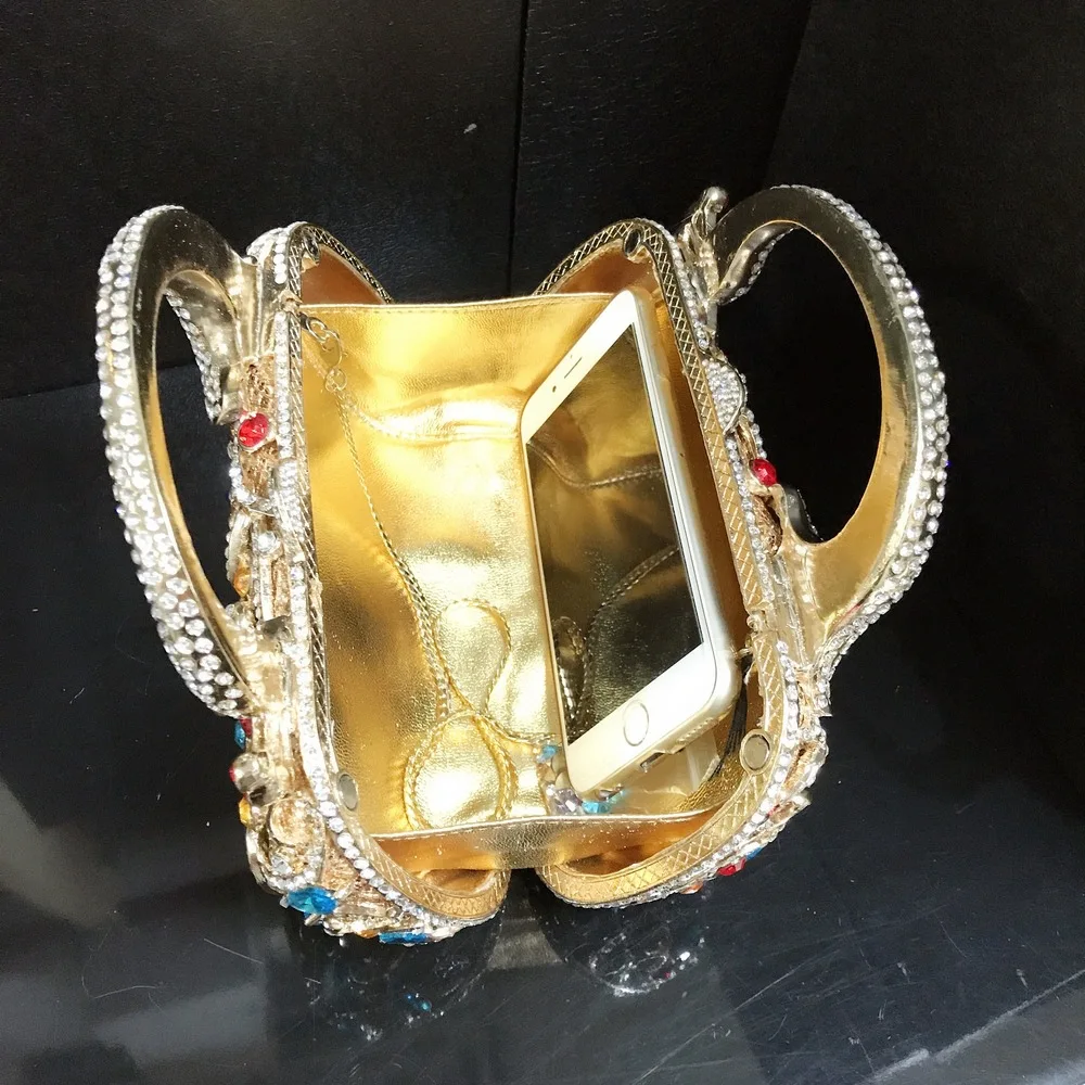 Rhinestone Metal Mesh Clutches Purse Evening Crystal Party Clutch Bags Stone for women luxury wedding