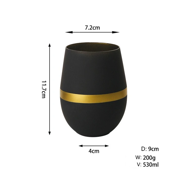 Creative Matte Black High-Quality Goblet Champagne Glass Cocktail Glass Water Glass Set