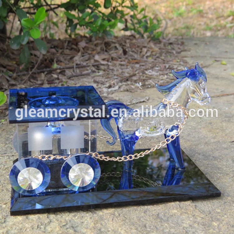 Gleam Factory handmade Royal Crystal glass carriage crystal gifts crystal horse carriage for gifts