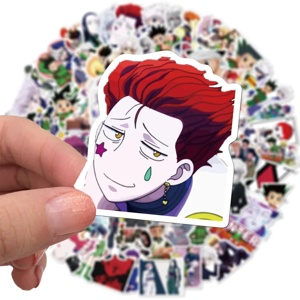 100Pcs Hot Sale Japanese Cartoon Vinyl Decorative Sticker For Laptop Wall Car Hunter x Hunter Demon Slayer Anime Stickers