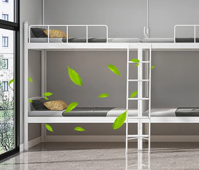Modern school latest iron bed design wrought iron hostel adult dormitory metal bunk bed with ladder