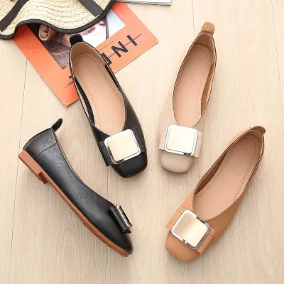 XY074 fashion casual malaysia ladies flat black shoes for woman