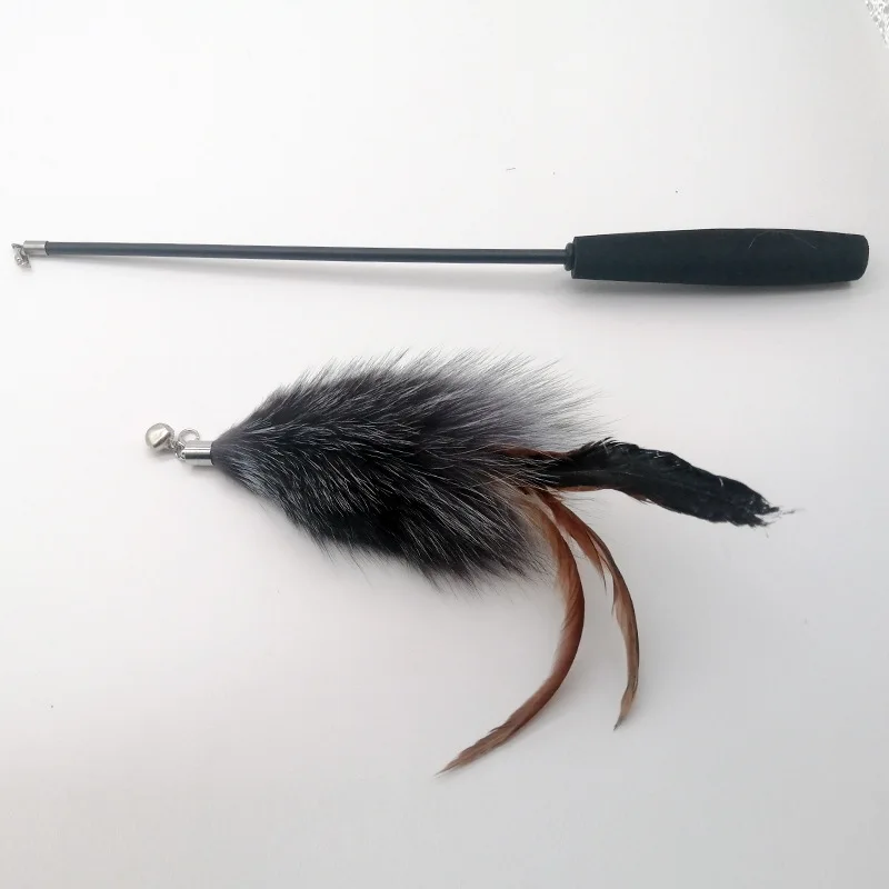Fur Mice Toys Tail With Fairy For Indoor Cats Wand Interactive Feather Teaser Toy Cat Retractable Stick Fe