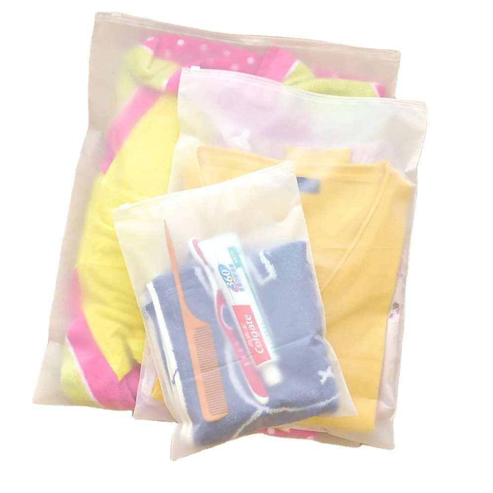 Resealable Poly Ziplock Bags Custom Printed Frosted PVC Self Seal Zipper Lock T-shirt Clothing Packaging Plastic Bag