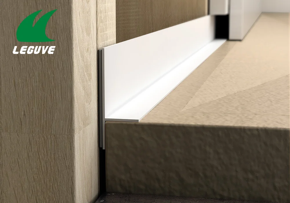 Leguwe Reliable L-Edge PVC Tile Trim - Plastic Corner Profiles for Wall and Floor Tile Edging and Protection pvc beading