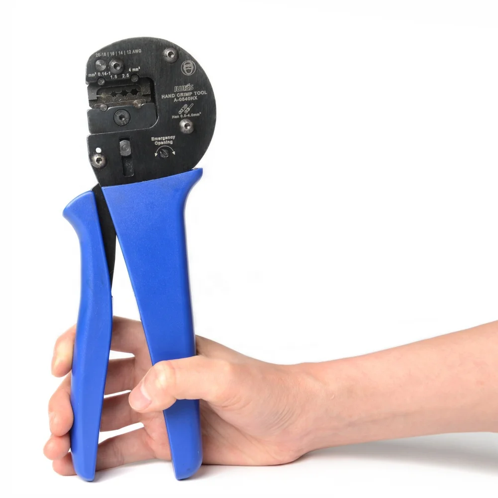 
 Iwiss A-0540HX обжимной инструмент с Локатор Комплект работает для Awg 26-12 Harting Han C Han D Han-E контакта или разъемы  