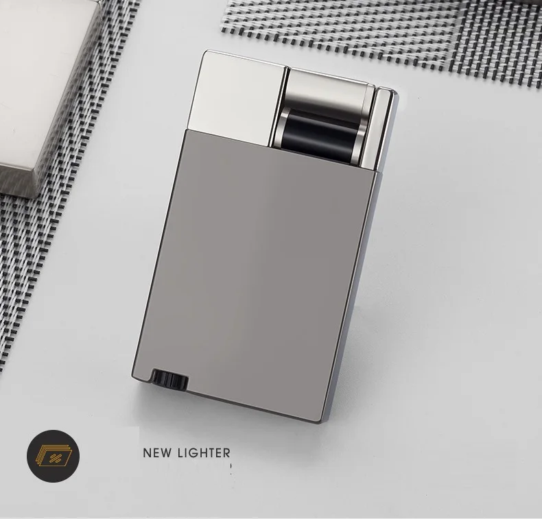 Cigarette Lighter Originality Rocker Arm Ignition Switch Metal Blue Fire Butan Gas Lighter