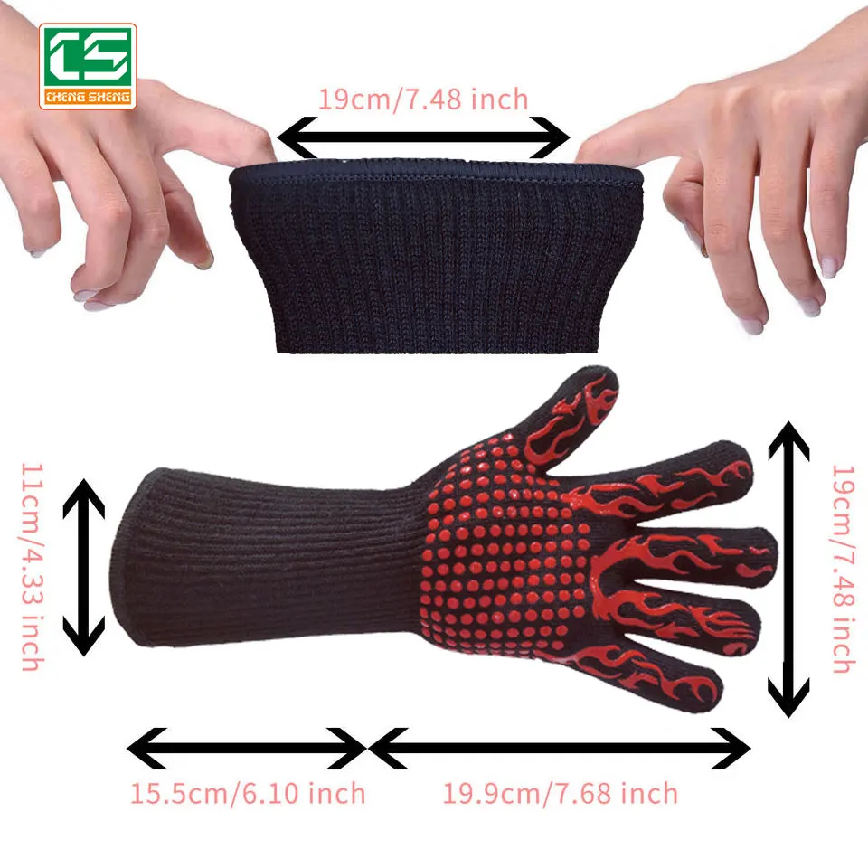 Хит продаж новый продукт бытовые перчатки для гриля барбекю кухонные двойные Нескользящие силиконовые