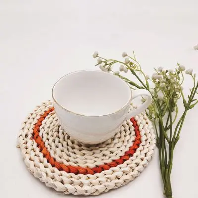 Japan Style Handmade Natural Corn Husk Table Mat Heat Insulation Placemat Casserole Pad Decoration Mat