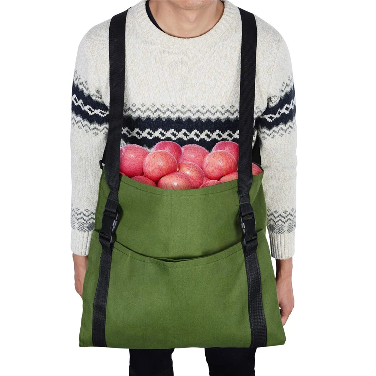 China Supplier Vegetable Harvest Apples Berry Garden Apron Fruit Picking Bag