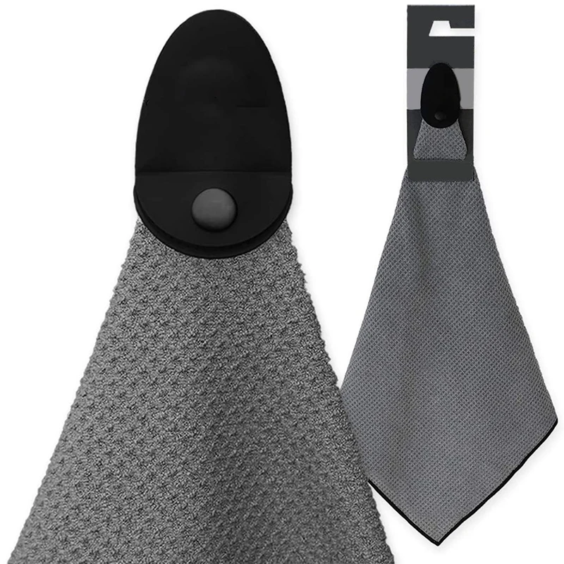 New Design Magnetic Waffle Golf Towel Low MOQ Custom Logo Microfiber Golf Cleaning Towel With Magnet
