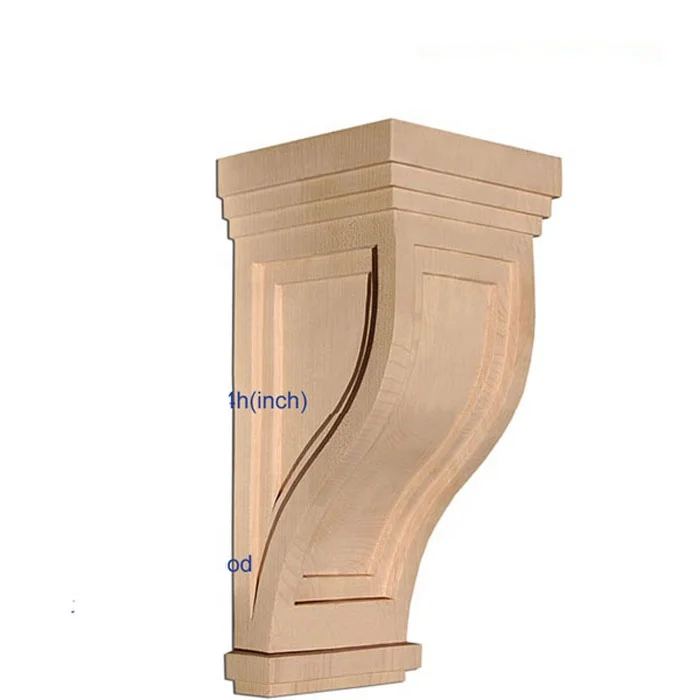 Custom Farmhouse Wood Corbel Legs Classical Rubber Wood Hand Carved Corbel Bars Home Furniture  Decorative Wood Corbels