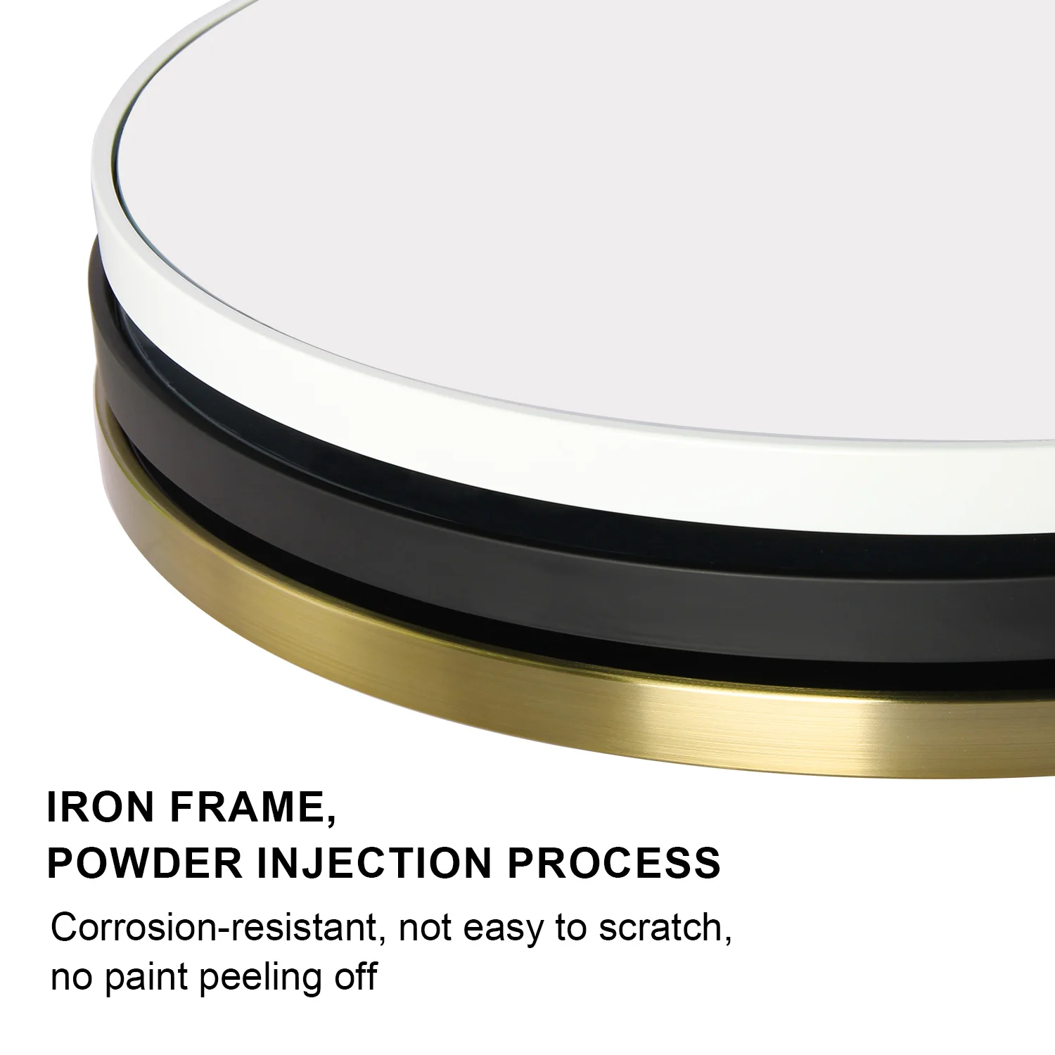 JTFM-L-A-1700X610-B Arch L-Shaped Iron Frame Matte Black 5mm Aluminum Mirror